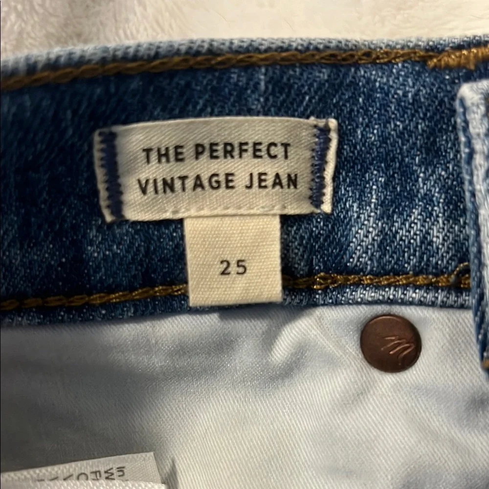 NWOT Madewell The Perfect Vintage Jean in Earlside Wash: Raw Hem size 25 - Picture 9 of 11